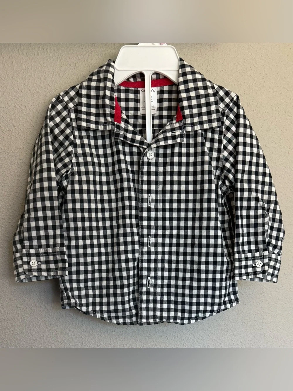 Carter's Boy’s Plaid Botton-Down Long Sleeve Shirt | Size 12M Months | EUC